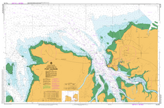 Nautical chart of the approach to Port Darwin with geographical features labeled.