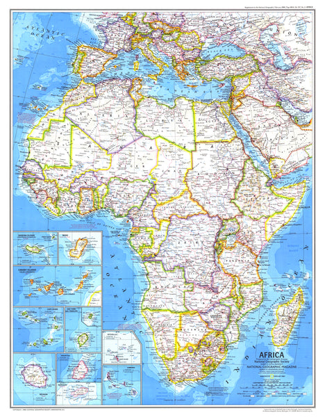 Africa Wall Map - Published 1980 by National Geographic