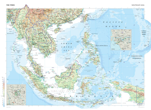 Asia South East Wall Map from The Times