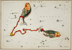 Astronomical chart illustration of the Pisces Zodiac (1831) by Sidney Hall
