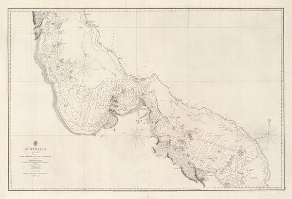 Australia — East Coast, Cape Flattery to Cape Sidmouth & the Barrier Reefs (1843–48) — vintage historical map reproduction