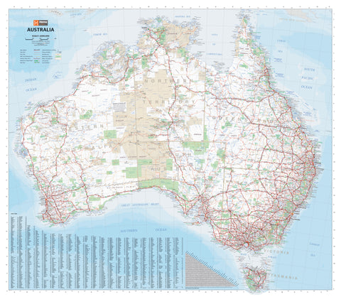 Australia Hema 1000 x 875mm Large Laminated Wall Map