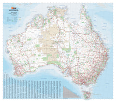 Australia Hema 1000 x 875mm Large Laminated Wall Maps with Hang Rails