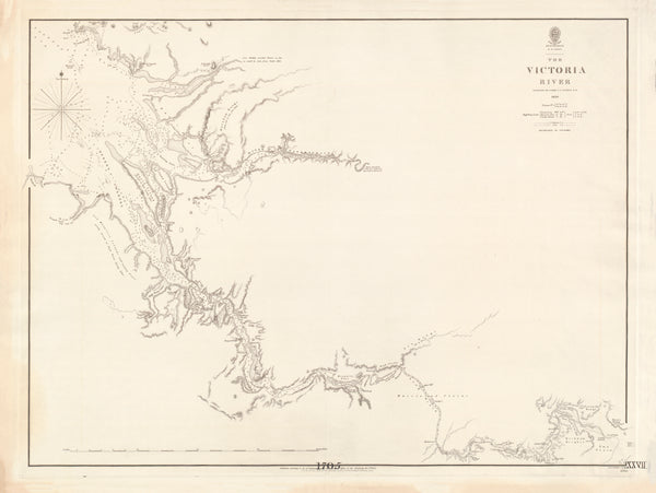 Australia — N.W. Coast, Victoria River (1839) — vintage historical map reproduction