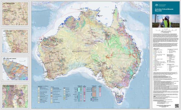 Australian Critical Minerals Wall Map 2022