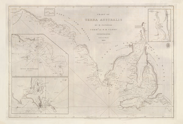 Chart of Terra Australis — Sheet III, South Coast (1802–1853) wall map | Mapworld