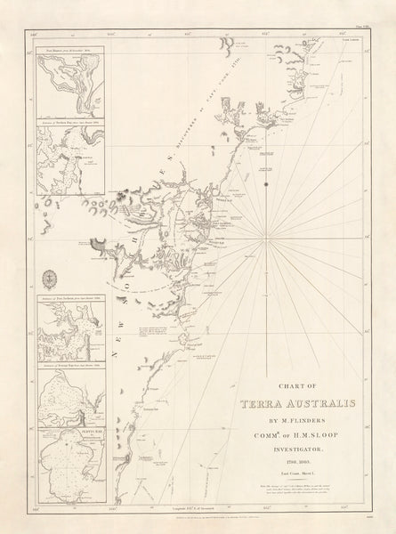 Chart of Terra Australis — Sheet I, East Coast (1798–1831)