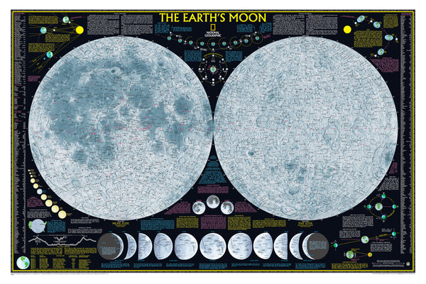 Earth's Moon National Geographic 1080 x 724mm Wall Map