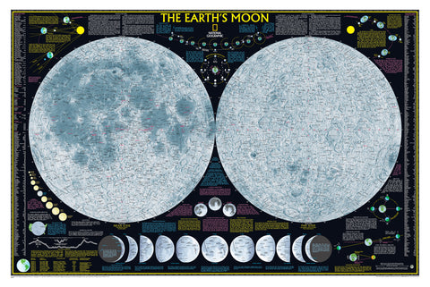 Earth's Moon National Geographic 1080 x 724mm Wall Map
