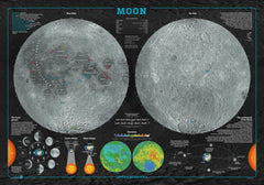 The Moon by Geo4Map 980 x 680mm Wall Map