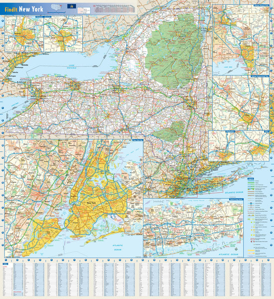 New York State Wall Supermap 1375 x 1500mm