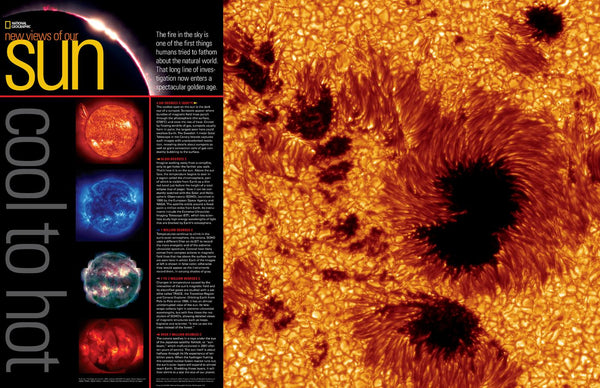 New Views of Our Sun, Cool to Hot - National Geographic 790 x 511mm Wall Map