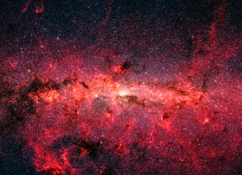 Hundreds of thousands of stars crowded into the swirling core of our spiral Milky Way galaxy. Originl from NASA.
