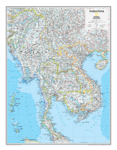 Map of Indochina with labeled countries and regions.