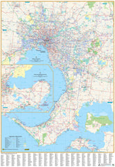 Melbourne UBD 362 Map 690 x 1000mm Laminated Wall Map with Hang Rails