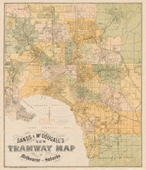 Melbourne Tramways Wall Map 1895