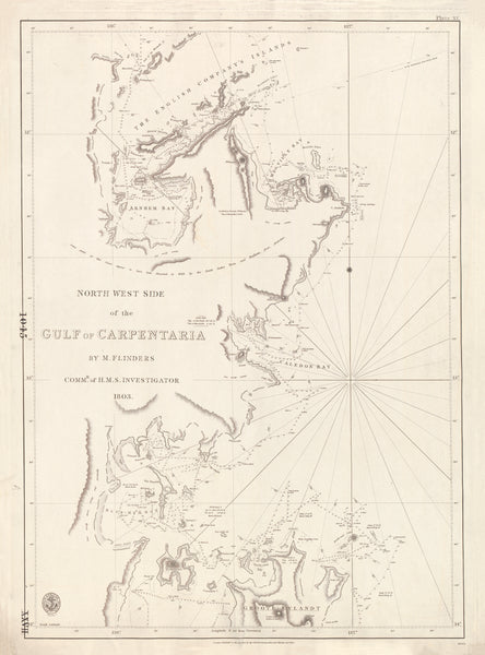 North-West Side of the Gulf of Carpentaria (1803) wall map | Mapworld