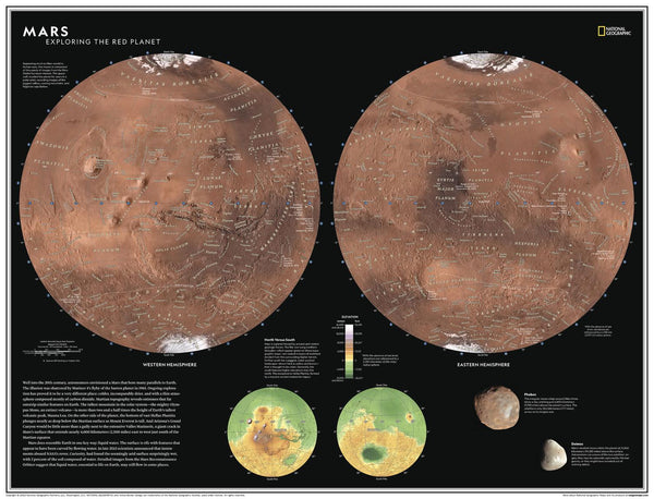 Mars: Exploring the Red Planet National Geographic 798 x 610mm Wall Map