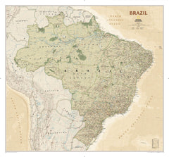 Brazil Executive National Geographic 1040 x 965mm Wall Map