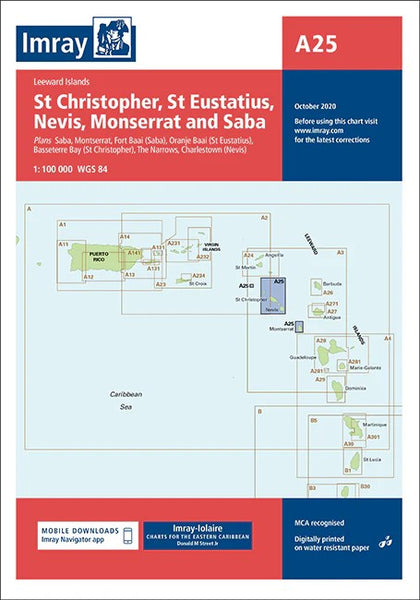 St Eustatius, St Christopher, Nevis, Monserrat and Saba Imray Chart — Imray nautical chart