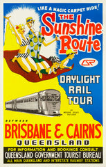 Travel Poster Brisbane To Cairns The Sunshine Route travel poster