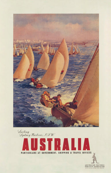 Travel Poster Sailing Sydney Harbour travel poster