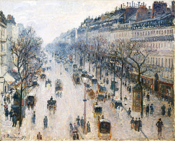The Boulevard Montmartre on a Winter Morning (1897) by Camille Pissarro
