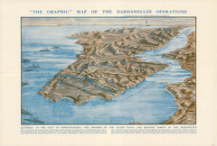 Map of the Dardanelles Operations with text at the top and bottom