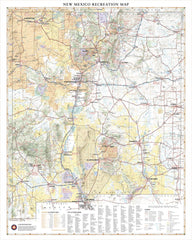 New Mexico Recreation 711 x 889mm Wall Map