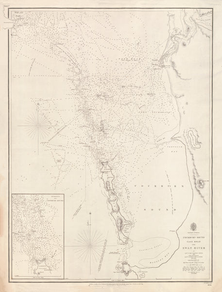 Western Australia — Cockburn Sound, Gage Roads & Swan River (1830–1841) wall map | Mapworld