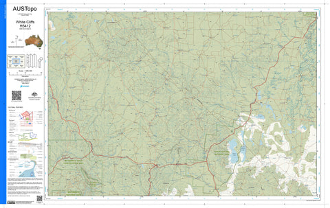 White Cliffs H5412 AUSTopo 1:250,000 Map
