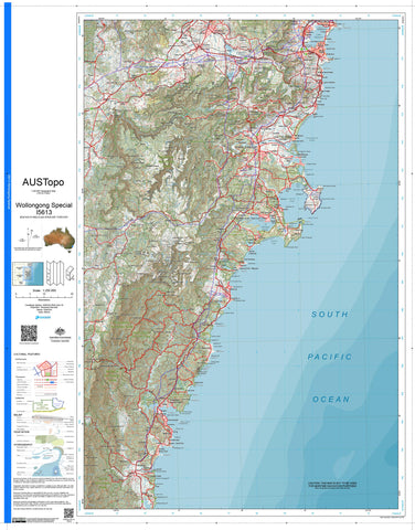 Wollongong Special I5613 AUSTopo 1:250,000 Map