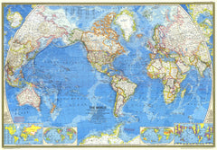 World Wall Map 1970 by National Geographic