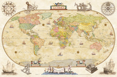 World Antique Wall Map (in Italian) 1250 x 820mm