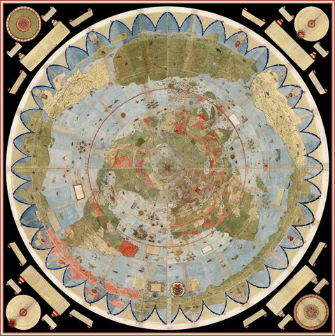 World Flat Earth Map - Monte's Planisphere 1587