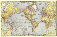 World Wall Map 1943 by National Geographic