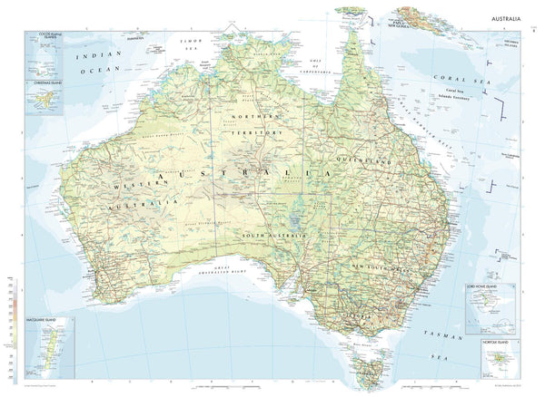 Australia Collins 834 x 609mm Wall Map