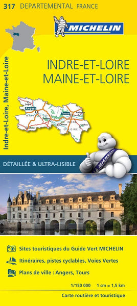 France Indre-et-Loire / Maine-et-Loire Michelin Map 317