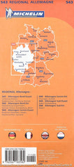 Germany Central West Michelin Map 543