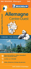 Germany Central West Michelin Map 543