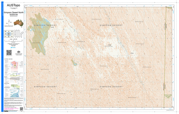 Simpson Desert North G5304 AUSTopo 1:250,000 Map
