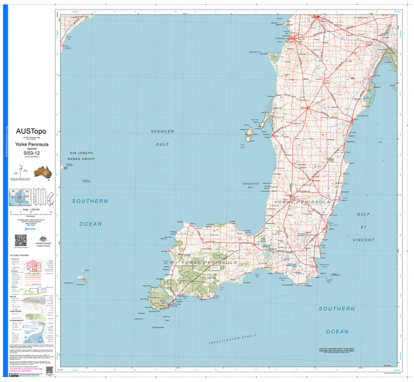 Yorke Peninsula Special I5312 AUSTopo 1:250,000 Map — AUSTopo 1:250,000 topographic map
