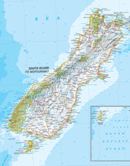 New Zealand National Geographic 1088 x 1400 mm Supermap Wall Map