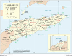 East Timor Wall Map