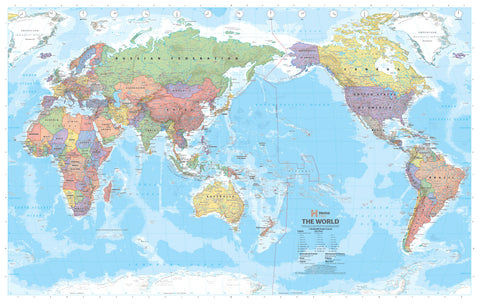 World Hema Political (Pacific) Classic 1550 x 970mm Supermap Paper Wall Map