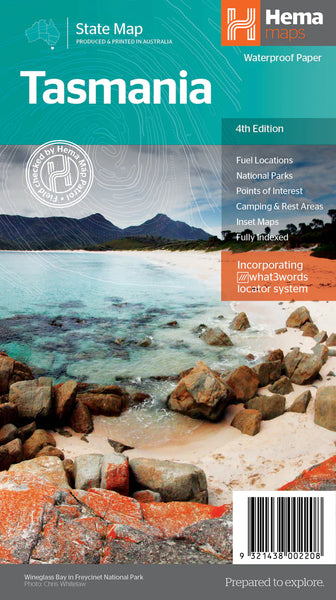 Tasmania Hema State Map New 4th Edition