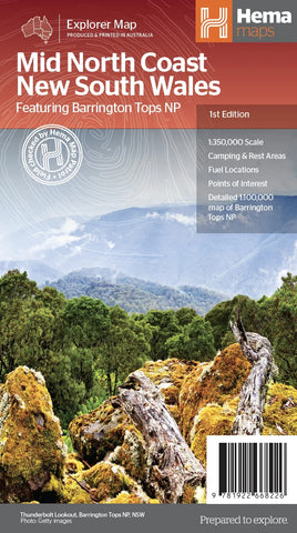 Mid North Coast New South Wales Hema Map including Barrington Tops NP