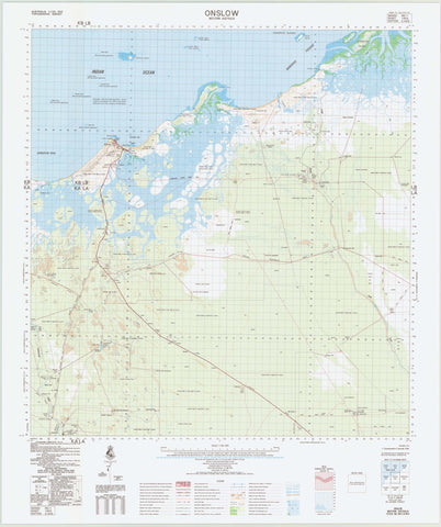 1954 Onslow 1:100k Topographic Map