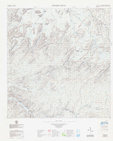 2255 Pinderi Hills 1:100k Topographic Map