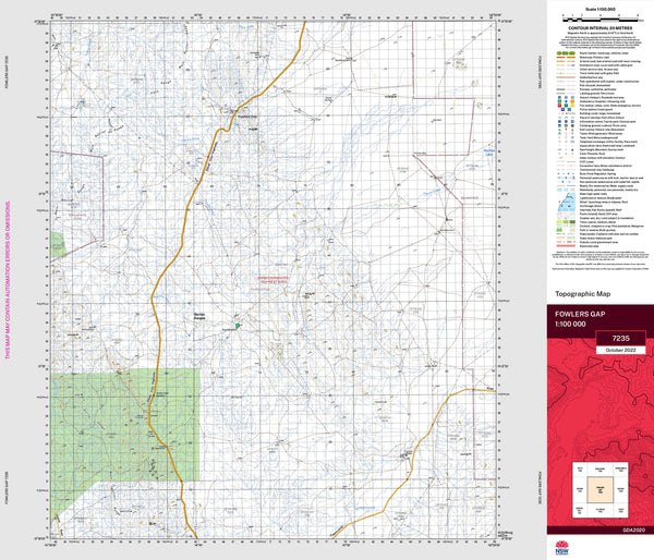 Fowlers Gap 7235 Topographic Map 1:100k